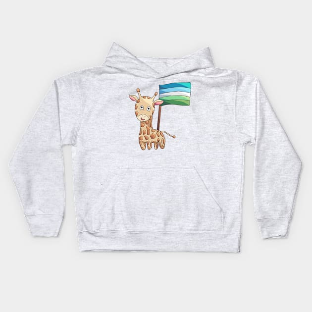 Gay Male Pride Flag Giraffe Kids Hoodie by nonbeenarydesigns